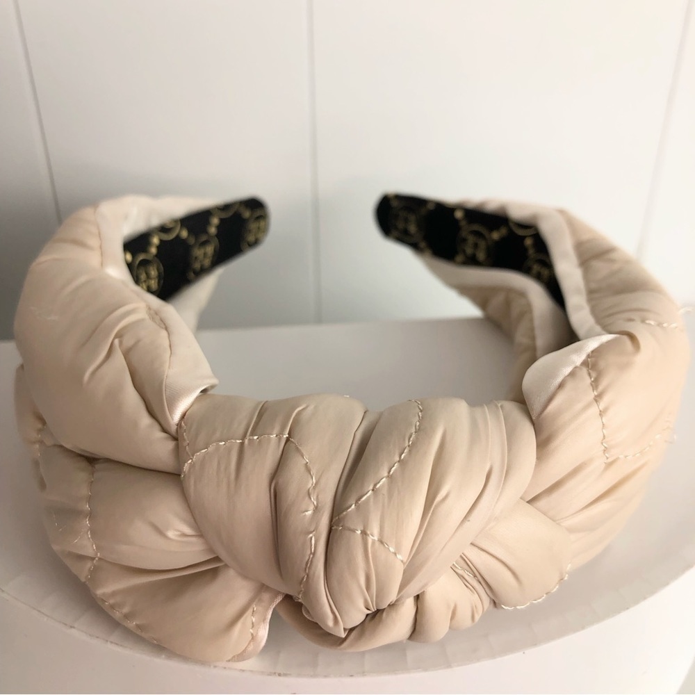 42- Tan Puffer Headband